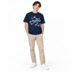 Regular Fit Abstract Typography Graphic T-Shirt _ Navy