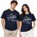 Regular Fit Abstract Typography Graphic T-Shirt _ Navy