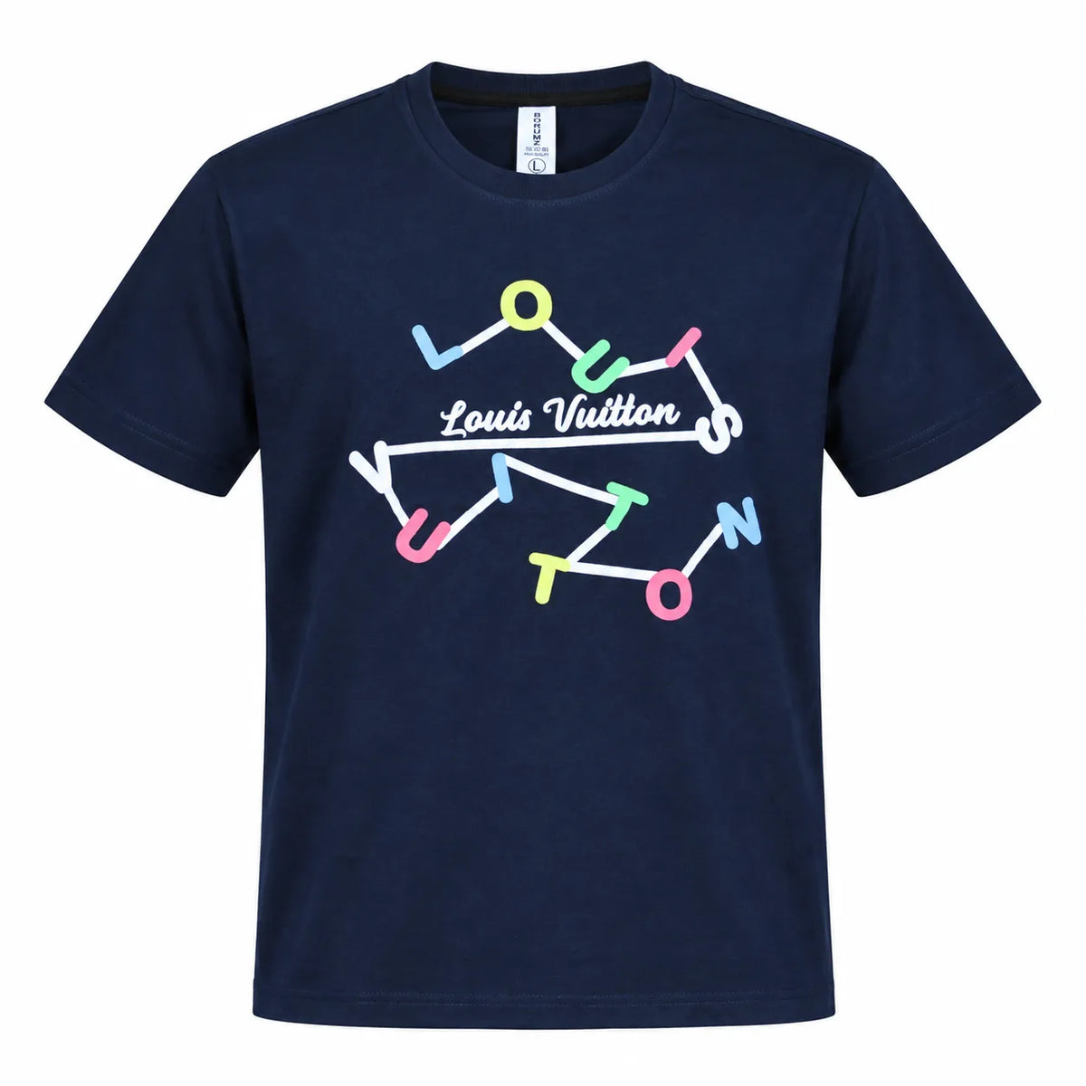 Regular Fit Abstract Typography Graphic T-Shirt _ Navy