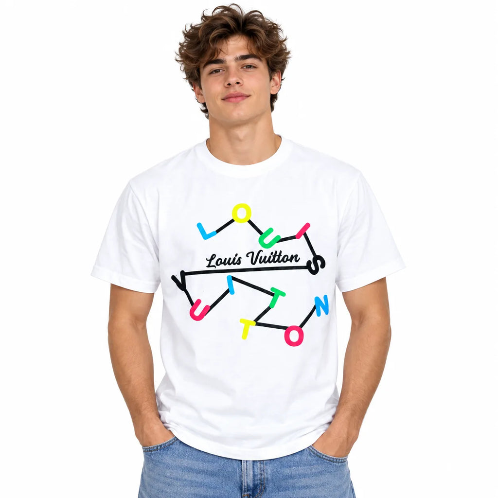 Regular Fit Abstract Typography Graphic T-Shirt _ White