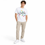 Regular Fit Abstract Typography Graphic T-Shirt _ White