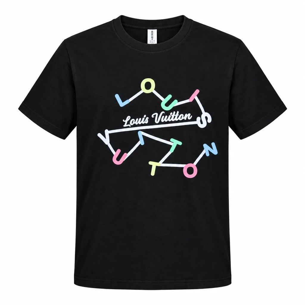 Regular Fit Abstract Typography Graphic T-Shirt _ Black