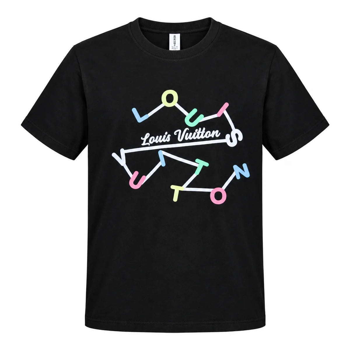 Regular Fit Abstract Typography Graphic T-Shirt _ Black