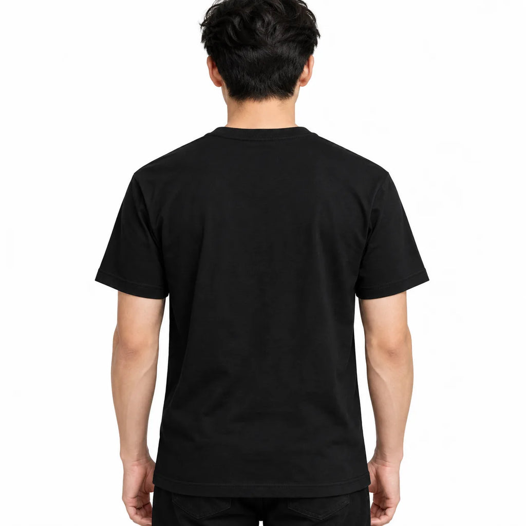 Regular Fit Abstract Typography Graphic T-Shirt _ Black