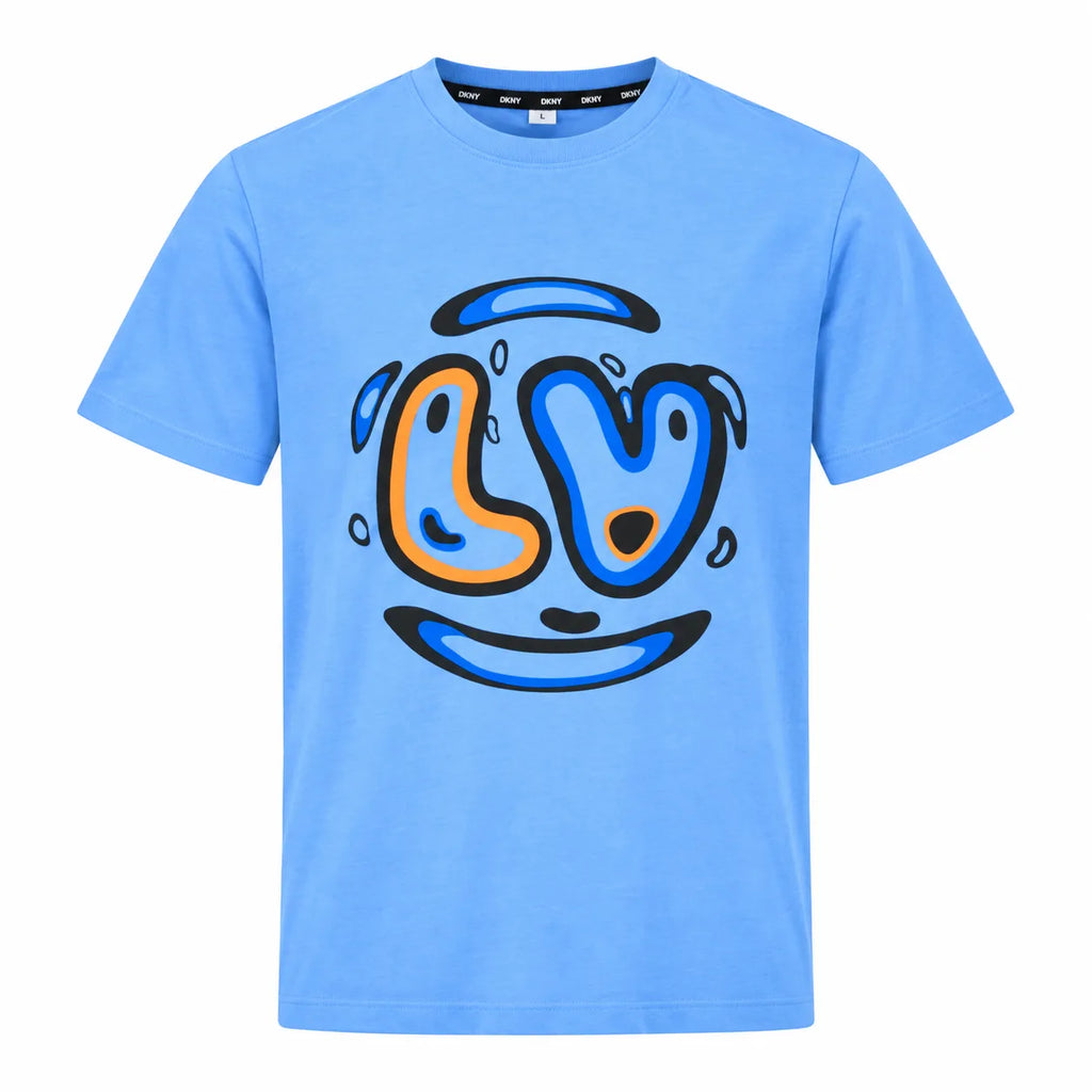 Love Smile Graphic T-Shirt - Sky Blue