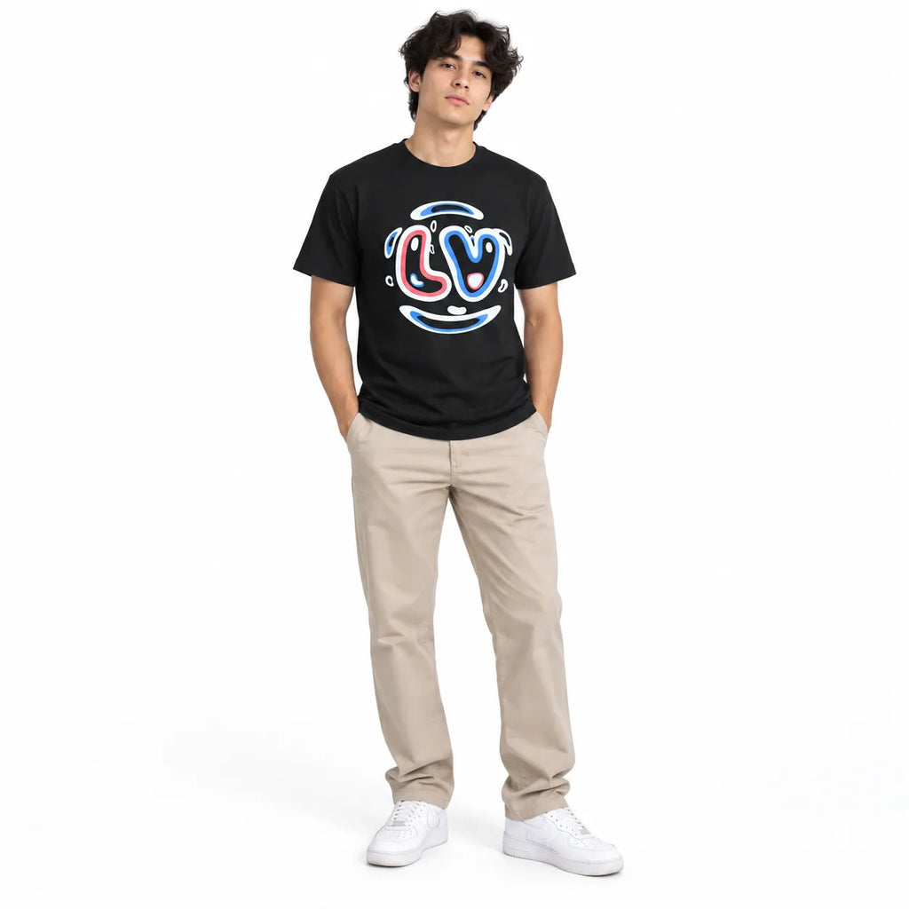Love Smile Graphic T-Shirt - Black