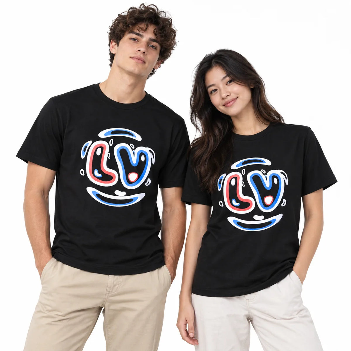 Love Smile Graphic T-Shirt - Black