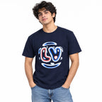 Love Smile Graphic T-Shirt - Dark Blue