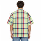 Lime Green Plaid Semi-Formal Shirt | Regular Fit | Unisex