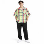 Lime Green Plaid Semi-Formal Shirt | Regular Fit | Unisex