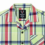 Lime Green Plaid Semi-Formal Shirt | Regular Fit | Unisex