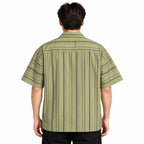 Khaki Striped Resort Collar Shirt