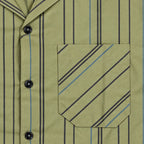 Khaki Striped Resort Collar Shirt