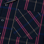 Navy Checkered Resort Collar Shirt