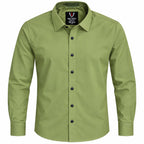 Olive Green Regular Fit Semi-Formal Shirt