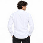 White Regular Fit Semi-Formal Shirt