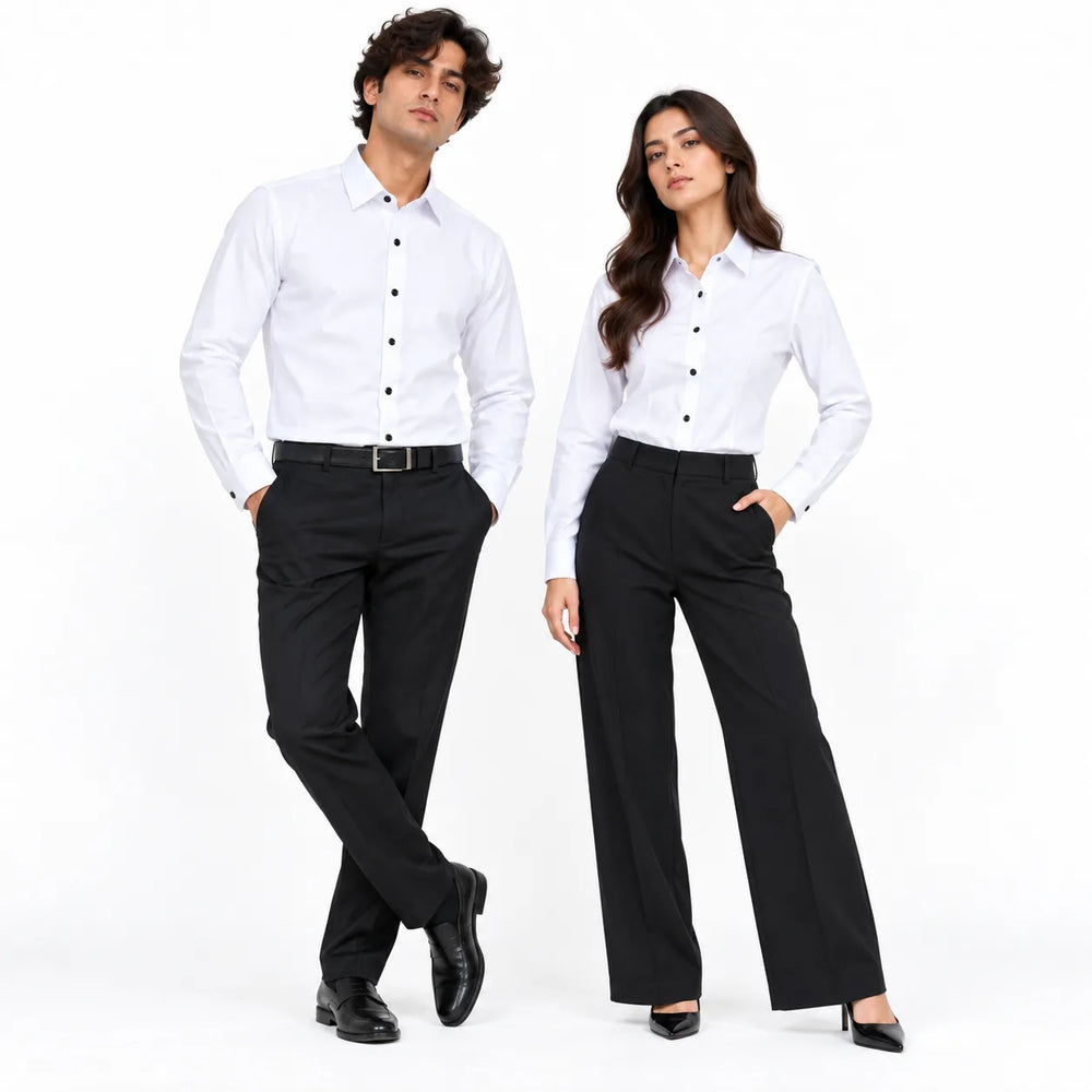 White Regular Fit Semi-Formal Shirt