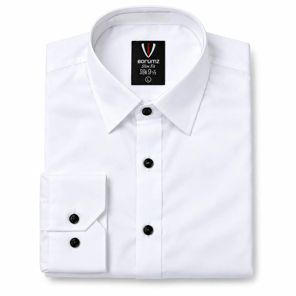 White Regular Fit Semi-Formal Shirt