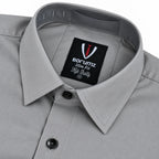 Stone Grey Regular Fit Semi-Formal Shirt