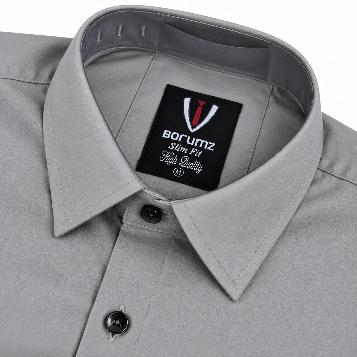 Stone Grey Regular Fit Semi-Formal Shirt