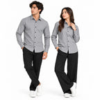 Stone Grey Regular Fit Semi-Formal Shirt