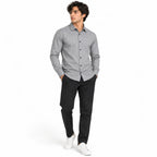 Stone Grey Regular Fit Semi-Formal Shirt
