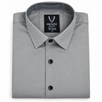 Stone Grey Regular Fit Semi-Formal Shirt