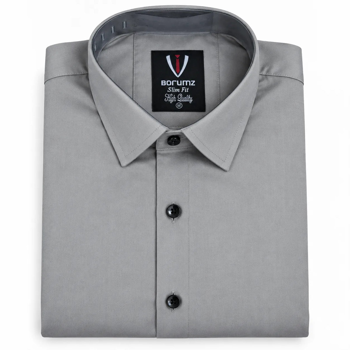 Stone Grey Regular Fit Semi-Formal Shirt