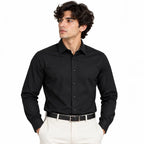 Black Regular Fit Semi-Formal Shirt