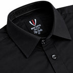 Black Regular Fit Semi-Formal Shirt