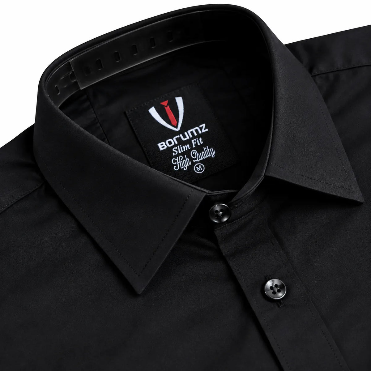 Black Regular Fit Semi-Formal Shirt