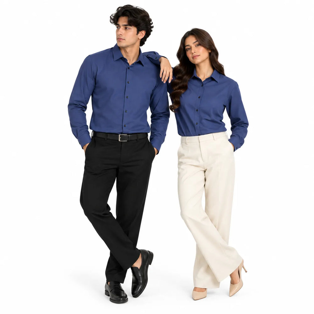Blue Regular Fit Semi-Formal Shirt