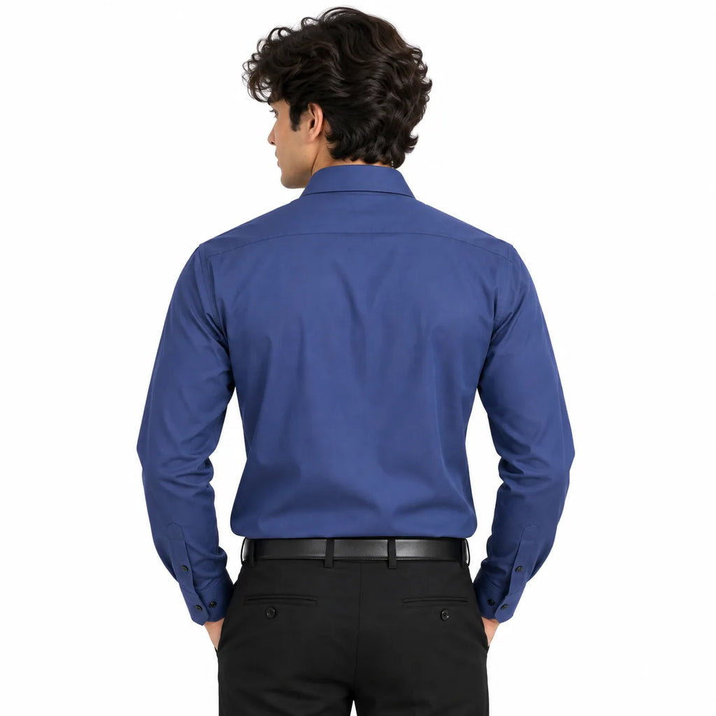 Blue Regular Fit Semi-Formal Shirt