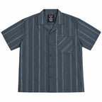 Charcoal Grey Striped Semi-Formal Shirt