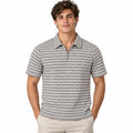 Black & Brown Striped Zip Polo Shirt | Knit Polo