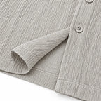 Sand Grey Textured Semi-Formal Shirt | Boxy fit | Unisex