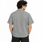 Heather Grey Textured Semi-Formal Shirt - Boxy fit - Unisex