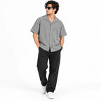 Heather Grey Textured Semi-Formal Shirt - Boxy fit - Unisex