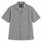 Heather Grey Textured Semi-Formal Shirt - Boxy fit - Unisex