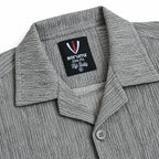 Heather Grey Textured Semi-Formal Shirt - Boxy fit - Unisex