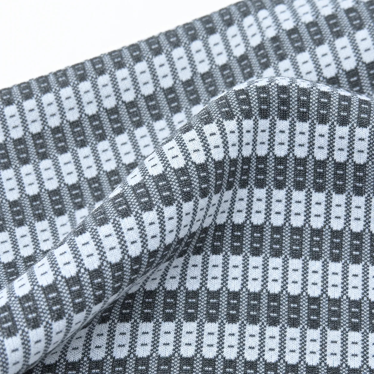 Black & Grey Textured Knit Camp Collar Shirt | Boxy fit