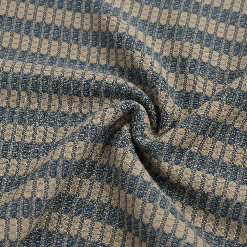 Brown & Grey Textured Knit Camp Collar Shirt | Boxy fit