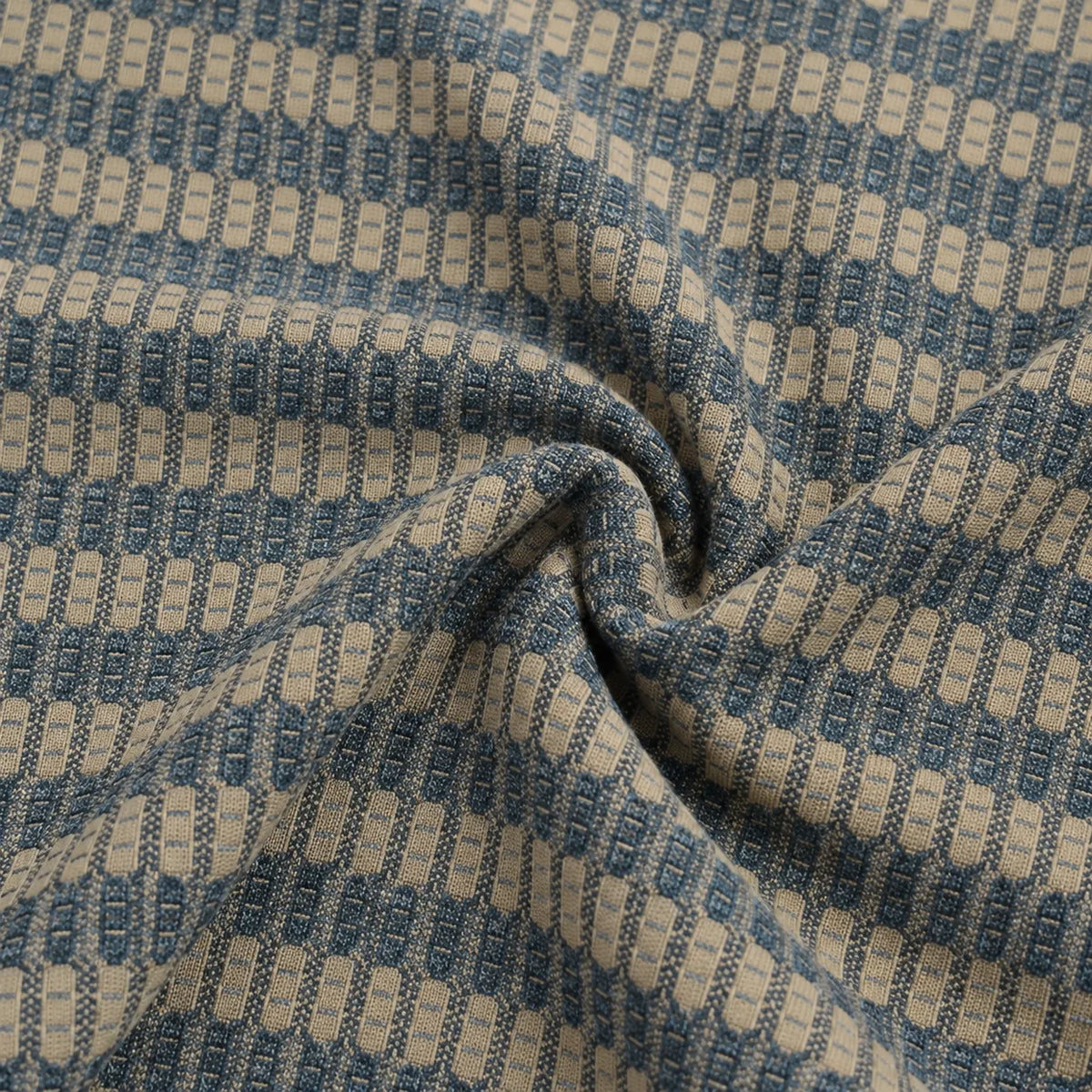 Brown & Grey Textured Knit Camp Collar Shirt | Boxy fit