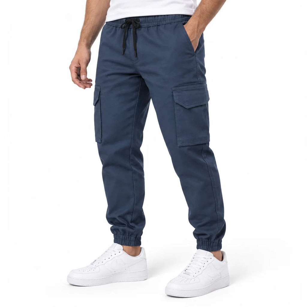 Dark Navy Rib Six pocket jogger | Relaxed Fit Casual Pants