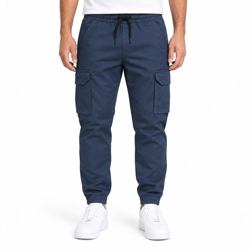 Dark Navy Rib Six pocket jogger | Relaxed Fit Casual Pants