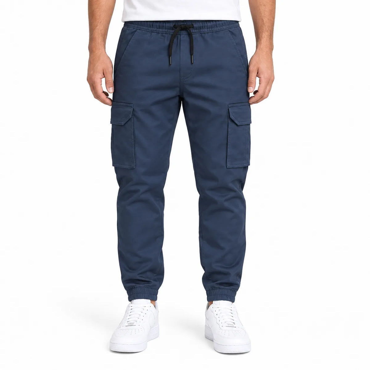 Dark Navy Rib Six pocket jogger | Relaxed Fit Casual Pants