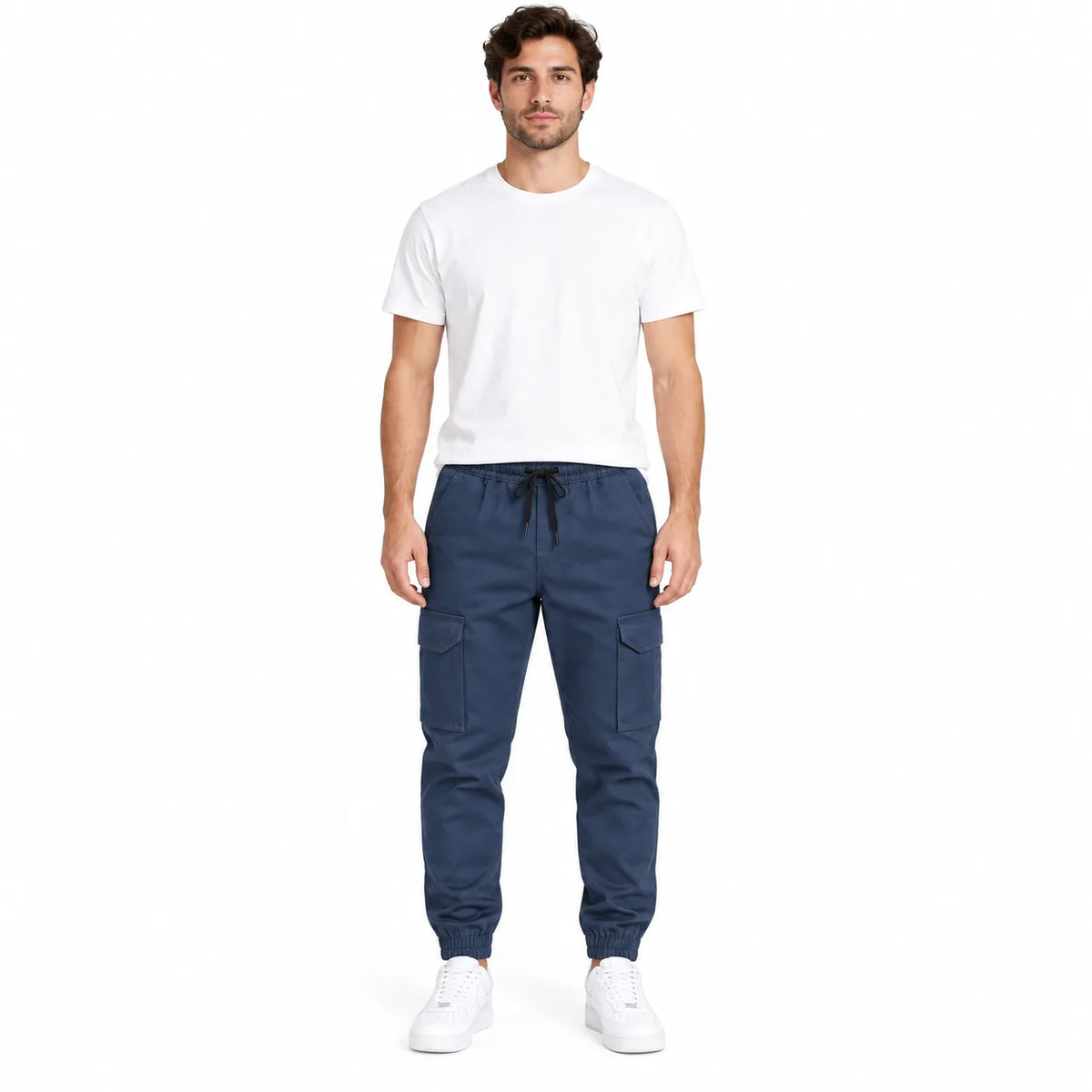 Dark Navy Rib Six pocket jogger | Relaxed Fit Casual Pants