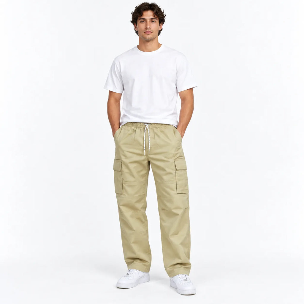 Camel Full Baggy Cargo Trousers