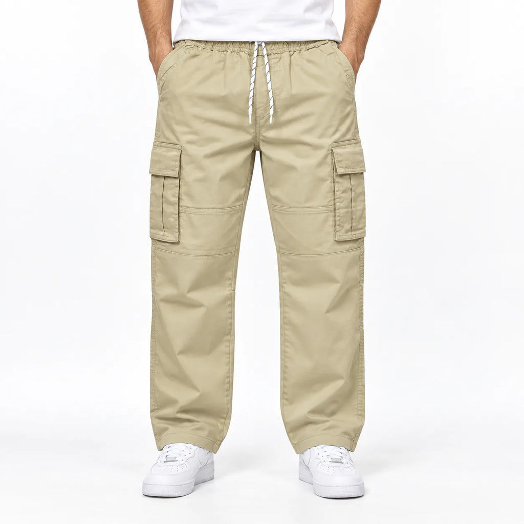 Camel Full Baggy Cargo Trousers