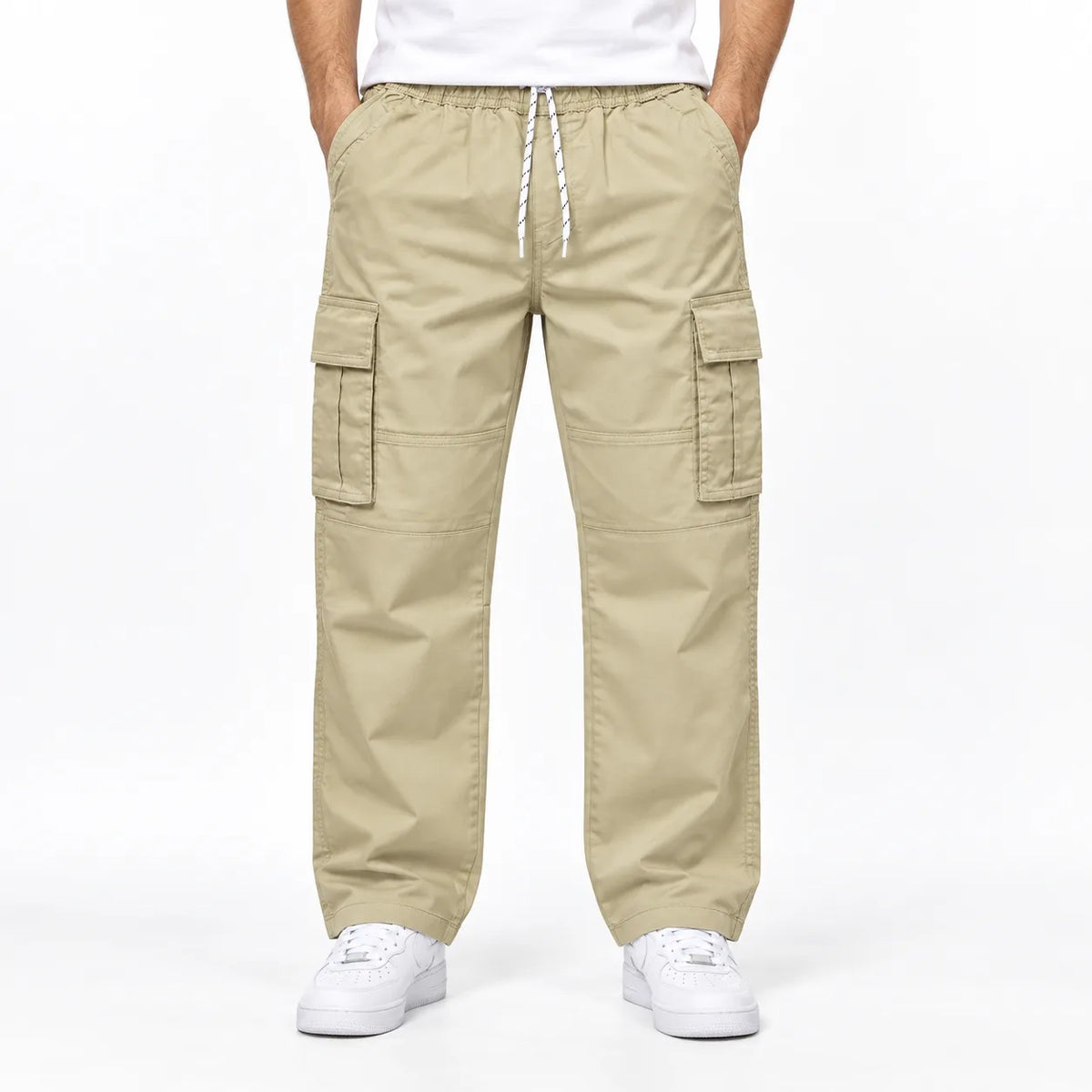Camel Full Baggy Cargo Trousers